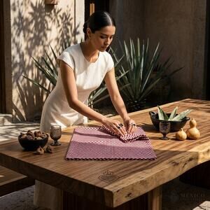 Mexican checard material, decorative tablecloth embroidery 1x1 Meter